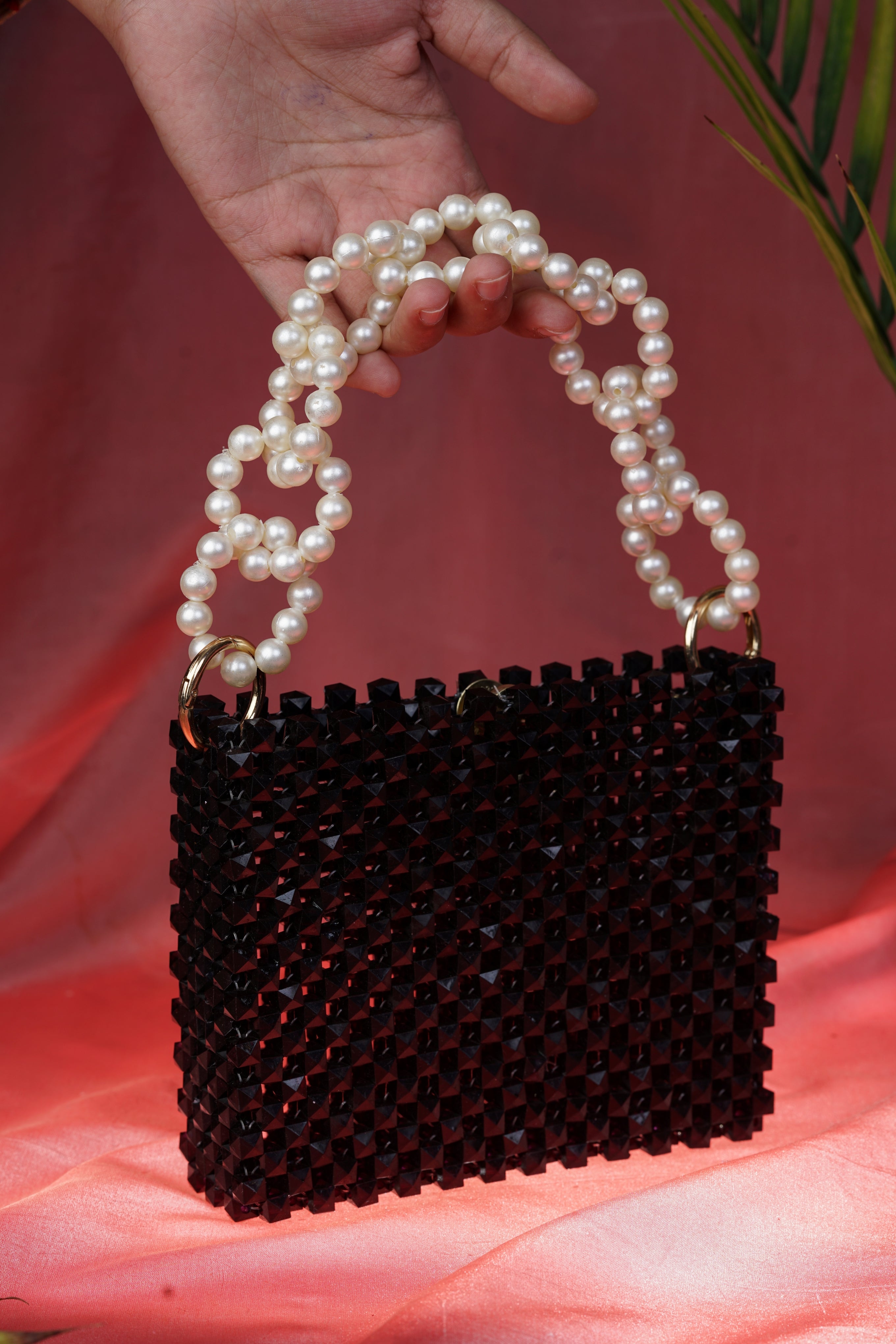 Square Black Hand Bag