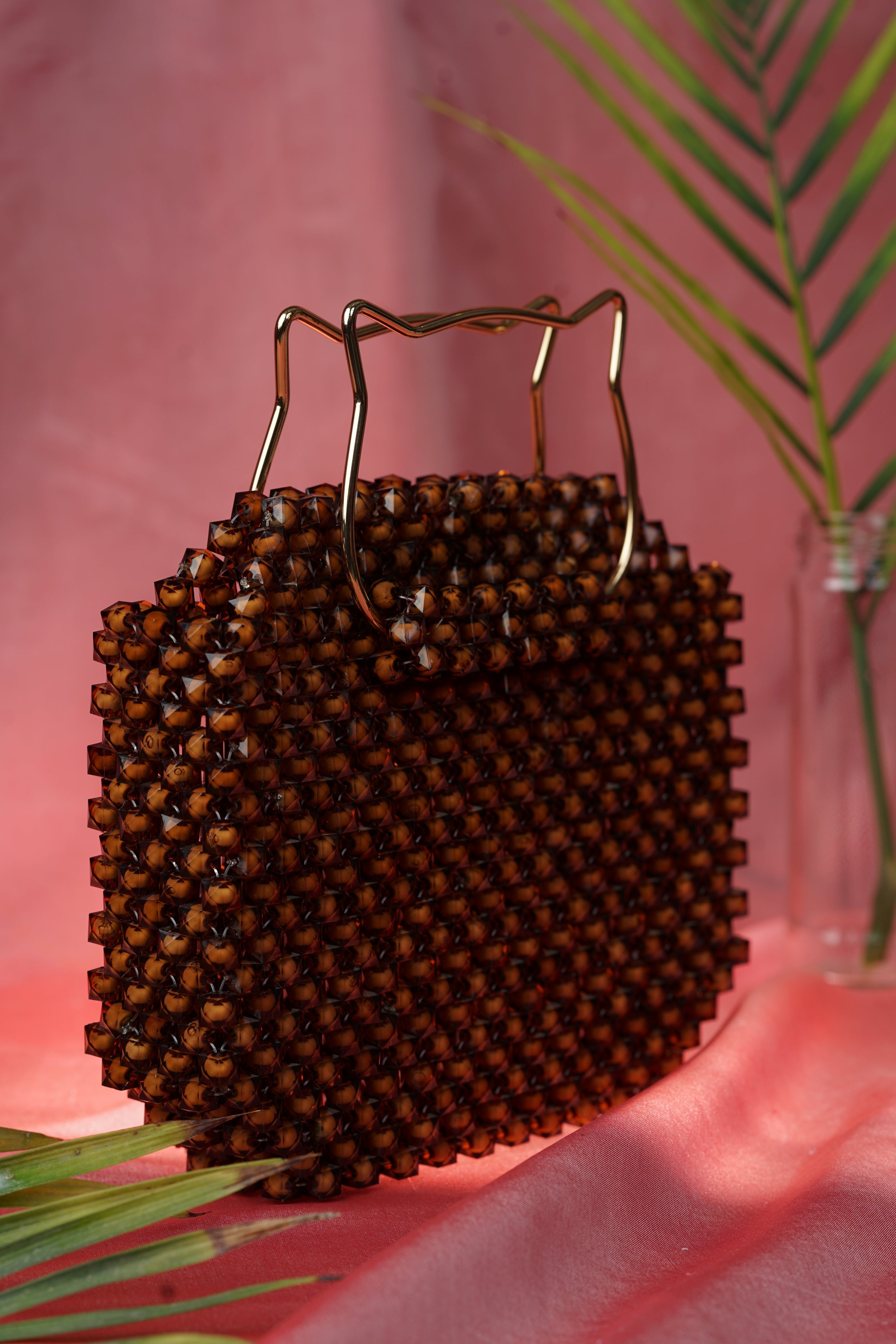 Mocha Muse Brown square Bead bag